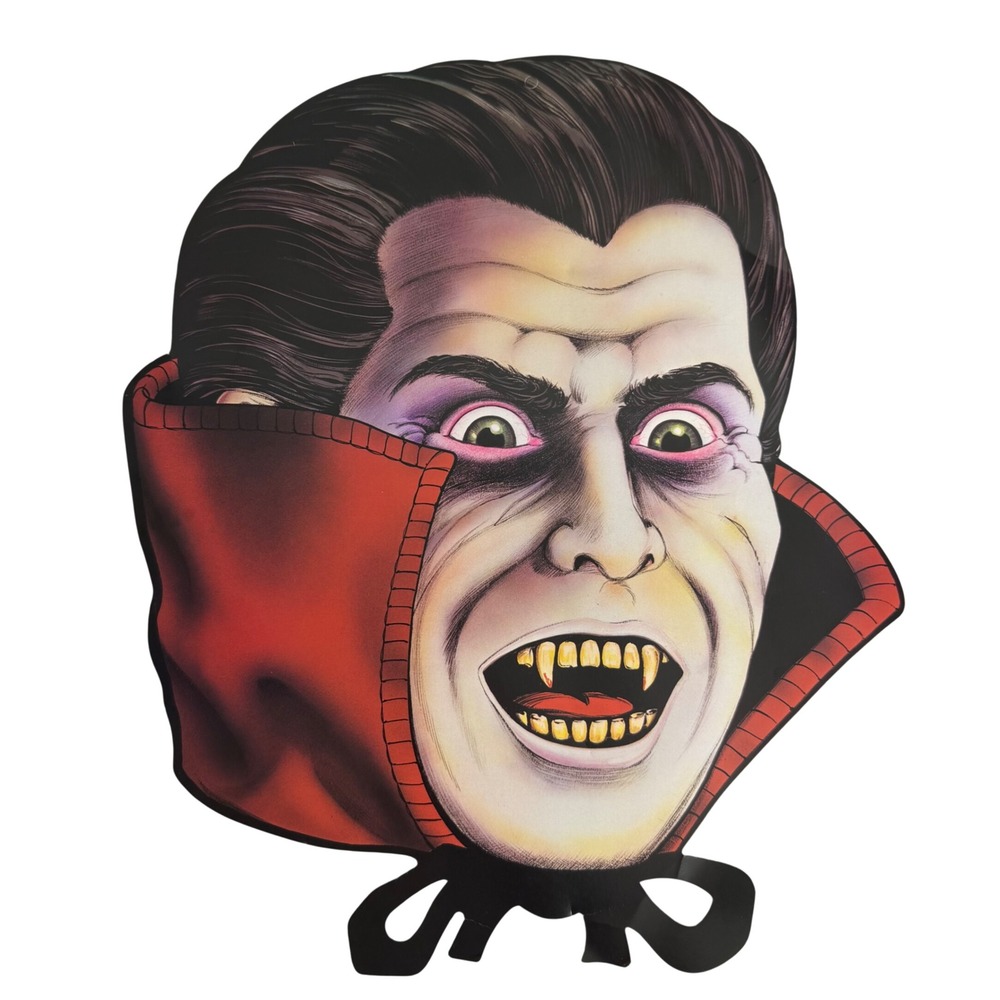 VTG 80s Halloween Beistle Dracula Vampire Die Cut Decoration Universal Monster